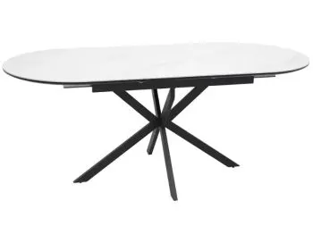 Stół rozkładany GASTON Ceramic 140(180)x80 biały mat/ czarny