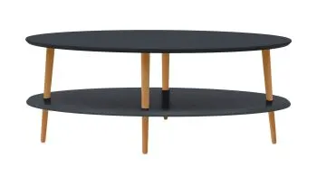 Ława owalna OVO LOW 110x70 grafitowa