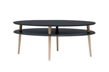 Ława owalna OVO HIGH 110x70 grafitowa