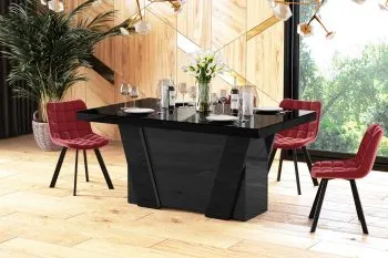 Stół rozkładany GRANDE 160(412)x100 czarny połysk