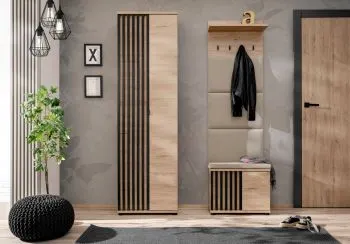 Garderoba do przedpokoju PEDRO VI hickory jackson/czarna