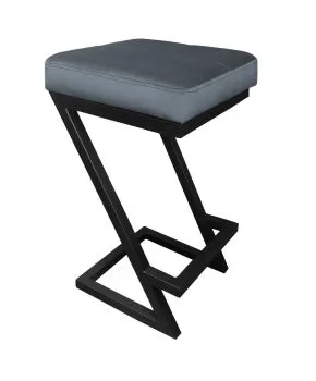 Hoker niski ZAZU BL VELVET ciemno szary