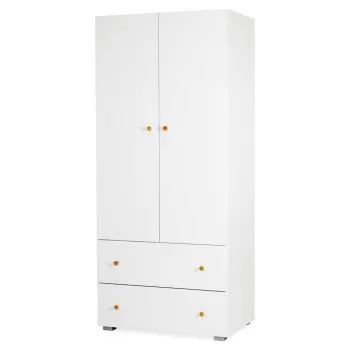 Szafa dwudrzwiowa KAROLINA 80cm biała z szufladami