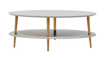 Ława owalna OVO LOW 110x70 jasnoszara