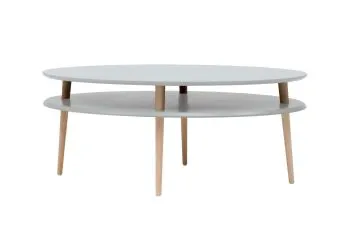 Ława owalna OVO HIGH 110x70 jasnoszara