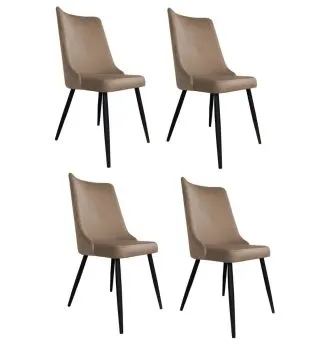 Zestaw krzeseł CYPRIAN VELVET 4 szt. beżowe