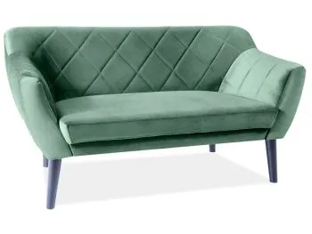 Sofa KARO 2 VELVET zielona dwuosobowa