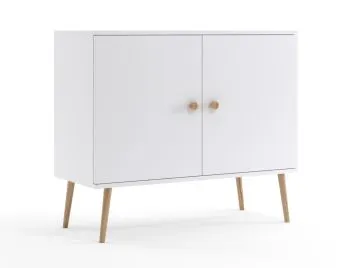 Komoda LEBEL z drzwiczkami 100cm biała mat