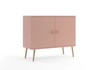 Komoda LEBEL z drzwiczkami 100cm różowa