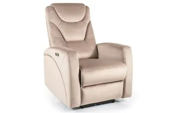 Fotel rozkładany KRONOS VELVET ciemnobeżowy
