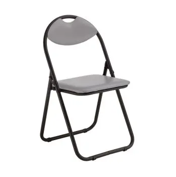 Krzesło tapicerowane JUNO szare/czarne składane