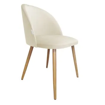 Krzesło CLAUDINE 2 VELVET ecru/dąb