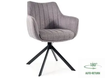 Krzesło tapicerowane AZALIA BREGO szary obracane