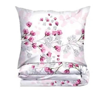 Pościel bawełniana Greno Premium Kyoto 140x200 cm fioletowa