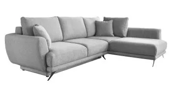 Narożnik z funkcją spania LARDE szary prawy