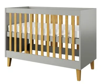 Łóżeczko dziecięce KUBI 120x60 szare
