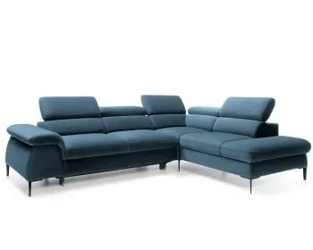 Narożnik z funkcją spania SIMON L granatowy prawy/lewy