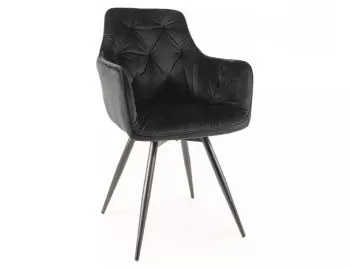 Krzesło tapicerowane MANGO VELVET czarne obracane