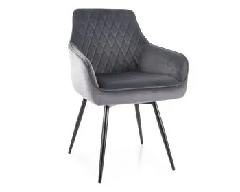 Krzesło tapicerowane MARLO VELVET szare obracane