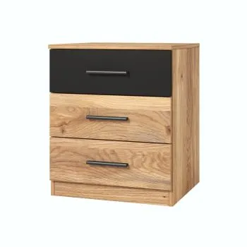 Szafka nocna BETA 3S dąb muavella/czarna