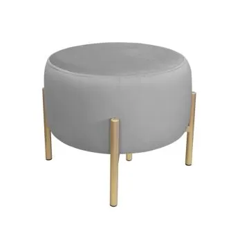 Pufa WILFRED MG VELVET szara/złota