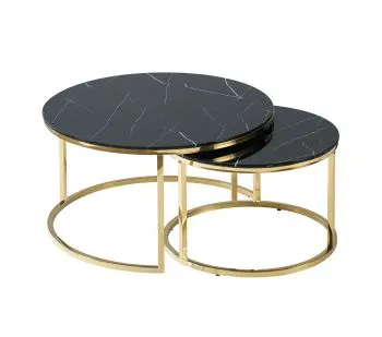 Ława MUSE czarny marmur/złota