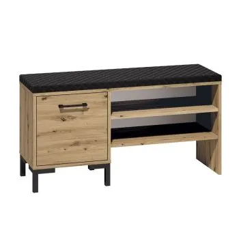 Szafka na buty z siedziskiem NIKOLA 105 dąb artisan/czarna