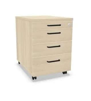 Kontenerek biurowy EASY SPACE MOB PB 4S 43cm akacjowy mobilny