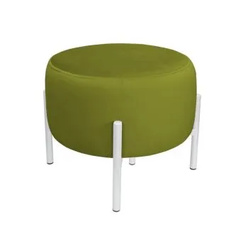 Pufa WILFRED BL VELVET oliwkowa/biała