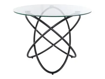 Stół szklany ORBIT 100x100 okrągły transparentny/ czarny