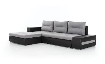 Narożnik z funkcją spania OTTAVIO szary/czarny lewy