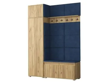 Garderoba z siedziskiem do przedpokoju SINGAPUR 154 dąb craft/granatowy