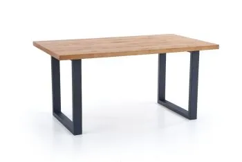 Stół PEREZ 160(250)x90 jasny dąb/czarny