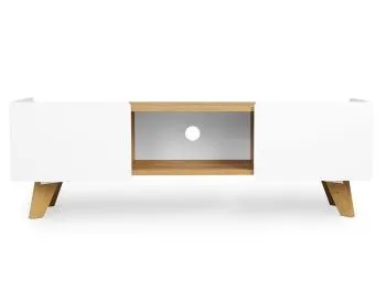 Szafka RTV LETT 135 biała/dąb