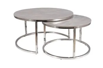 Zestaw 2 ław PORTAFINO B 80/60 szary/chrom