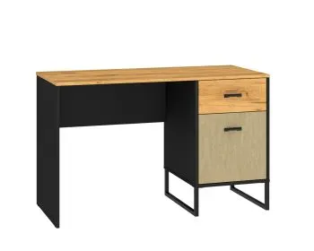 Biurko młodzieżowe COLIN 07 dąb złoty craft/czarne