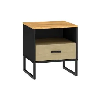 Szafka nocna młodzieżowa COLIN 08 dąb złoty craft/czarna
