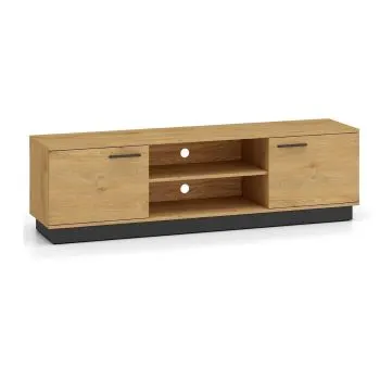 Szafka RTV BRONX 2D 170cm dąb/czarna