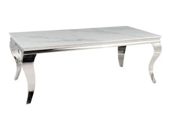 Ława PRINCE A CERAMIC 120x60 biała/chrom