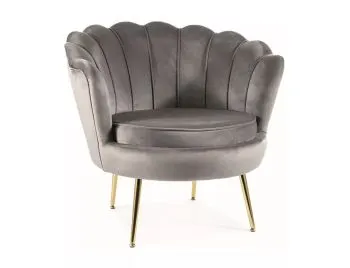 Fotel tapicerowany CAMELLIA 1 VELVET szary