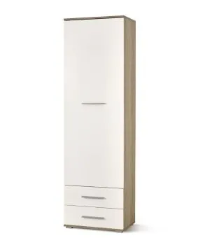 Regał zamykany LIMA REG-1 biały połysk/dąb sonoma