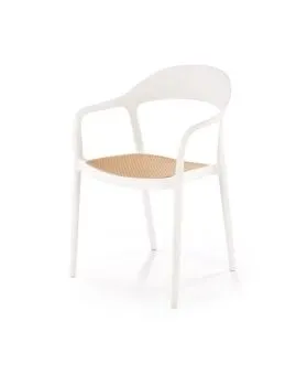 Krzesło K530 białe/beżowe z tworzywa PVC