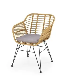 Krzesło rattanowe K541 naturalne/szare