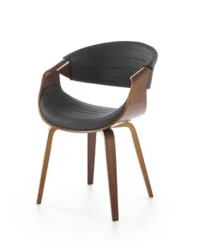 Krzesło tapicerowane K544 czarne/orzech