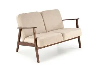 Sofa MILANO 2S beżowa/orzech dwuosobowa