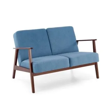 Sofa MILANO 2S niebieska/orzech dwuosobowa