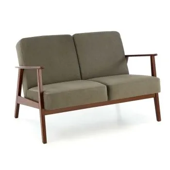 Sofa MILANO 2S oliwkowa/orzech dwuosobowa