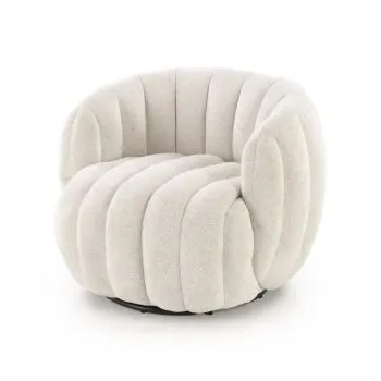 Fotel do salonu FRASER kremowy obracany