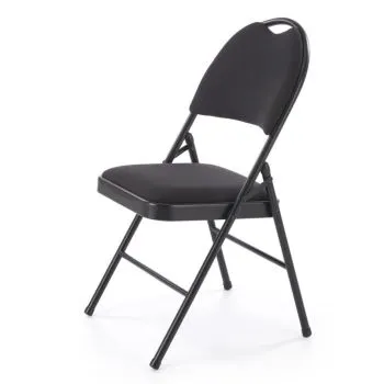Krzesło tapicerowane K566 czarne składane