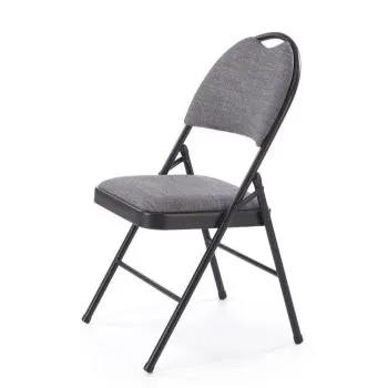Krzesło tapicerowane K566 szare/czarne składane